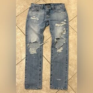 Cult of Individuality Japanese Selvedge Distressed Rocker Slim 34/33 EUC $229